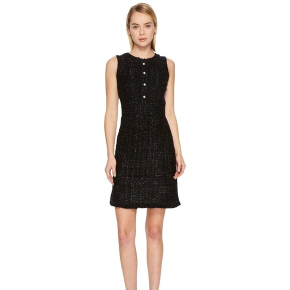 Kate Spade Sparkle Tweed Pearl Button Dress- Size 0 - Picture 12 of 16